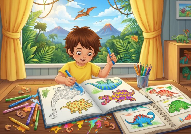 Dinosaurier Malbuch für Kinder