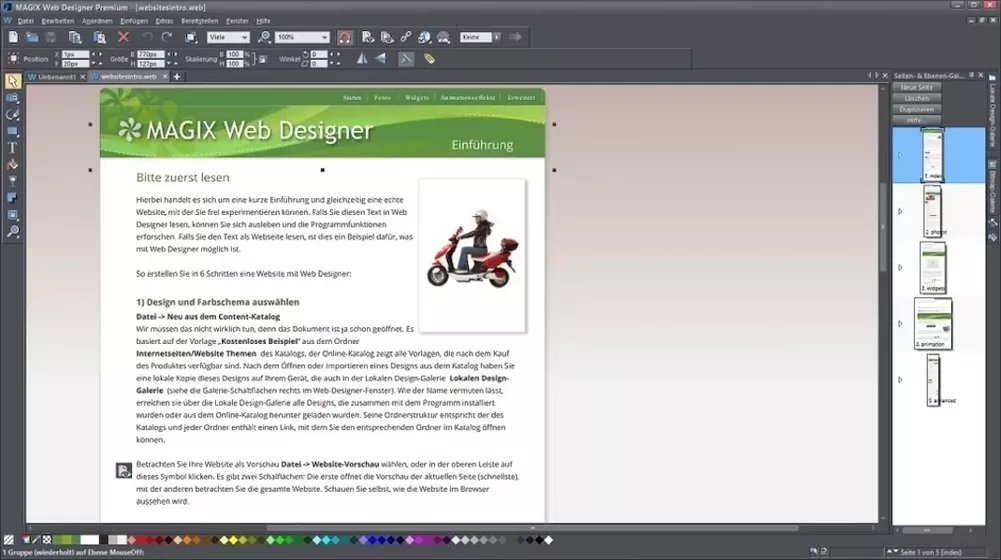 Homepage Software: Magix Web Designer Premium